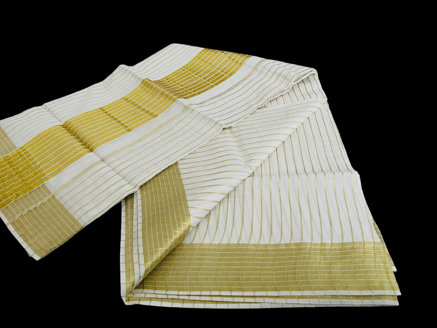 Kerala Saree | Gold kasavu Stripe cotton Set Saree | Onam Saree | Petelz | petals |traditional Indian Saree| White Sari