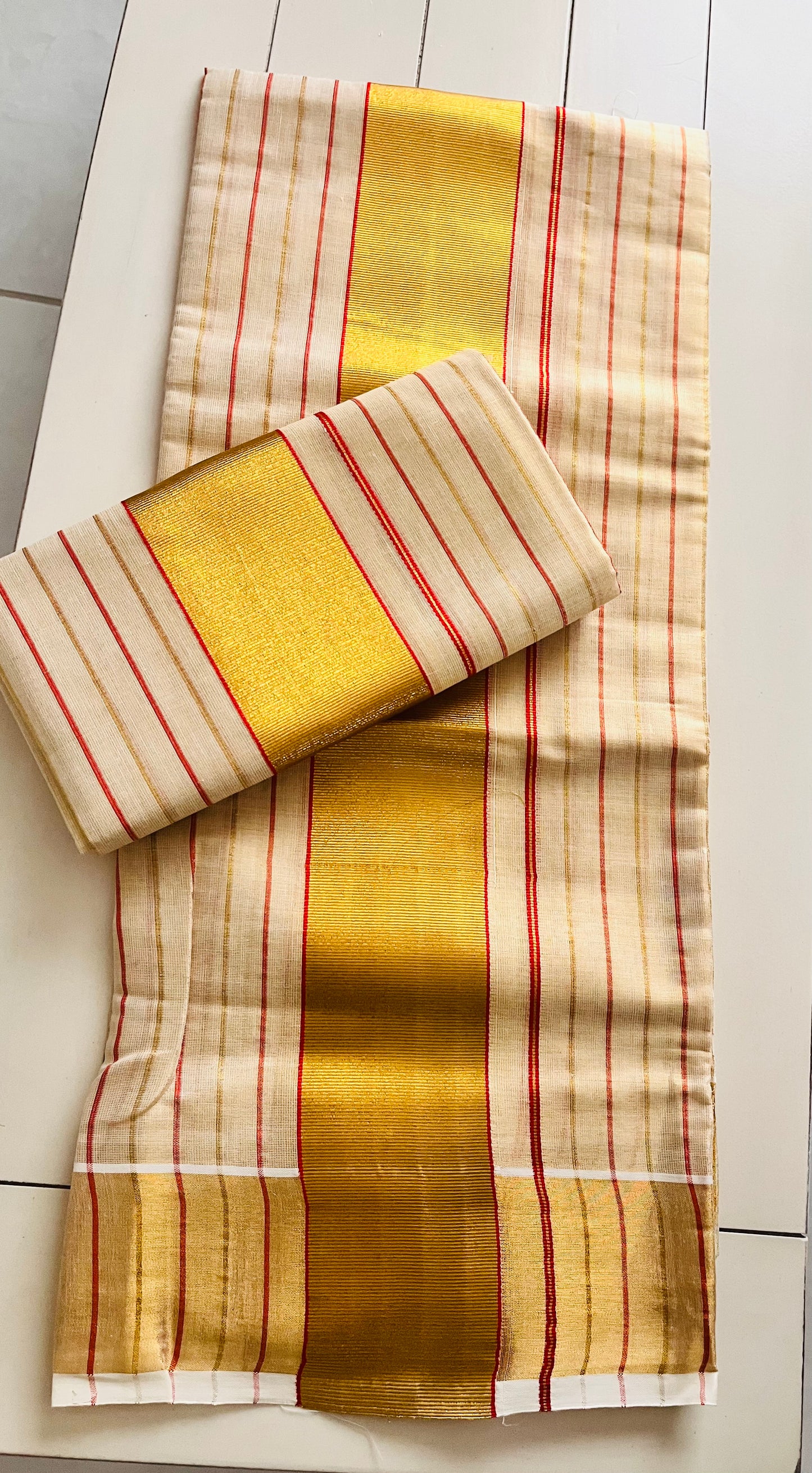 Kerala set Mundu Gold Tissue striped (no Blouse) | Vishu Saree Mundum Neriyathum| Petelz|petals |Indian Kerala  Saree| Vishu collection