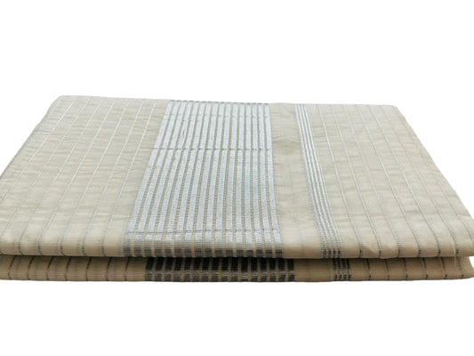 Kerala Saree | silver kasavu Stripe cotton Set Saree | Onam Saree | Petelz | petals |traditional Indian Saree| White Sari
