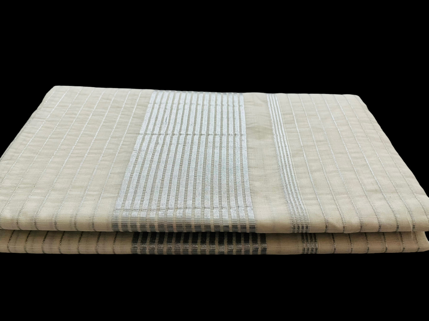 Kerala Saree | silver kasavu Stripe cotton Set Saree | Onam Saree | Petelz | petals |traditional Indian Saree| White Sari