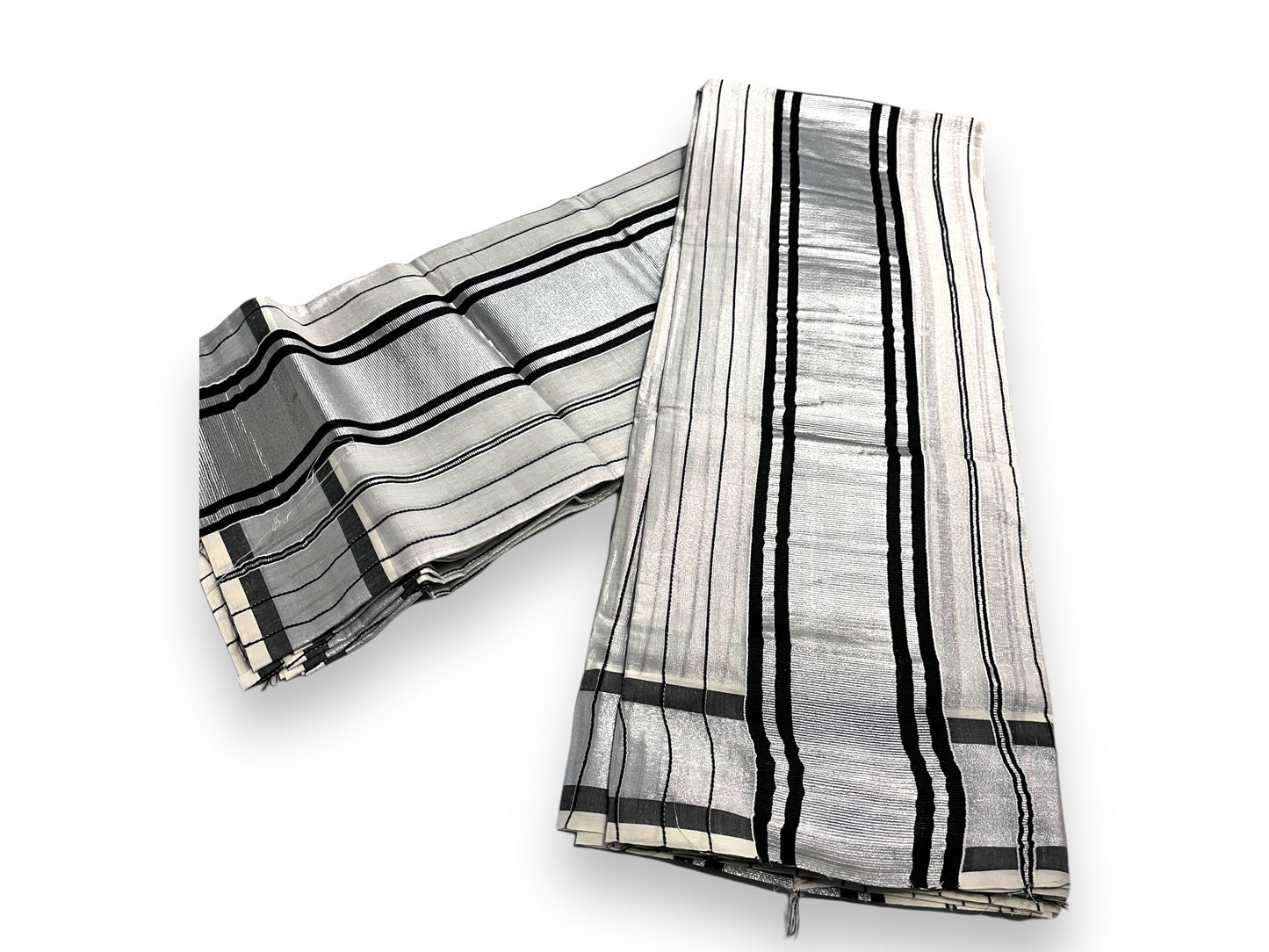 Kerala set Mundu silver  stripe Tissue Vishu | Onam dress Mundum Neriyathum| Petelz|petals | indian traditional kerala saree