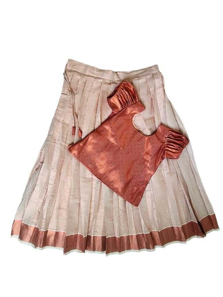 Kids Kerala Kasavu Skirt & Top Online | Traditional Kids Wear India –  www.liandli.in